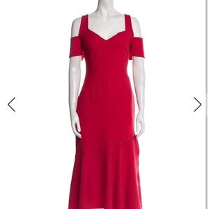 Prabal Gurung Red Cold-Shoulder Evening Dress